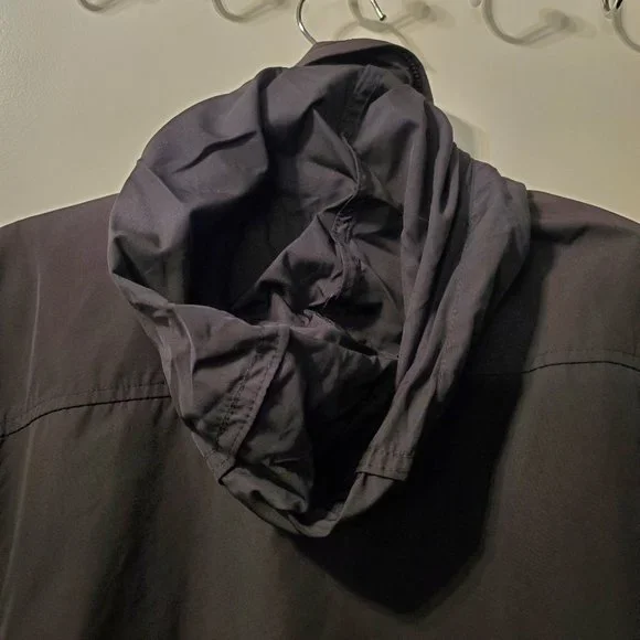 Vintage Polo Ralph Lauren Men's Black  Zip Away Hood Windbreaker Jacket XL - Picture 8 of 9